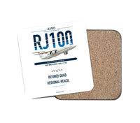 Thumbnail for Avro RJ100 design on white 1 piece coaster