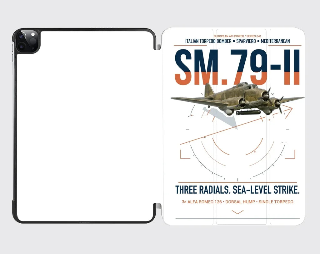 Savoia-Marchetti SM.79-II Sparviero design on white ipad tablet case