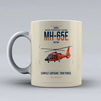 Thumbnail for Airbus MH-65E Dolphin design on beige ceramic mug, double-side print