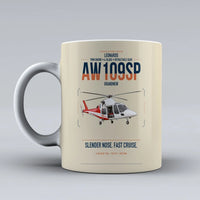 Thumbnail for Leonardo AW109SP GrandNew design on beige ceramic mug, double-side print