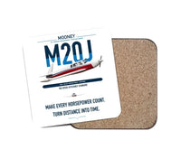 Thumbnail for Mooney M20J 201 design on white 1 piece coaster