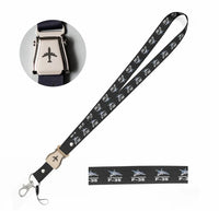 Thumbnail for The Fighter Jet 35 Silhouette seat belt lanyard - black