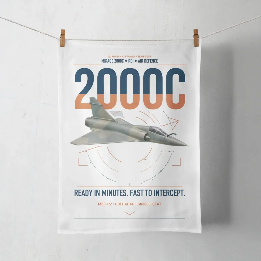 Dassault Mirage 2000C RDI design on white towel