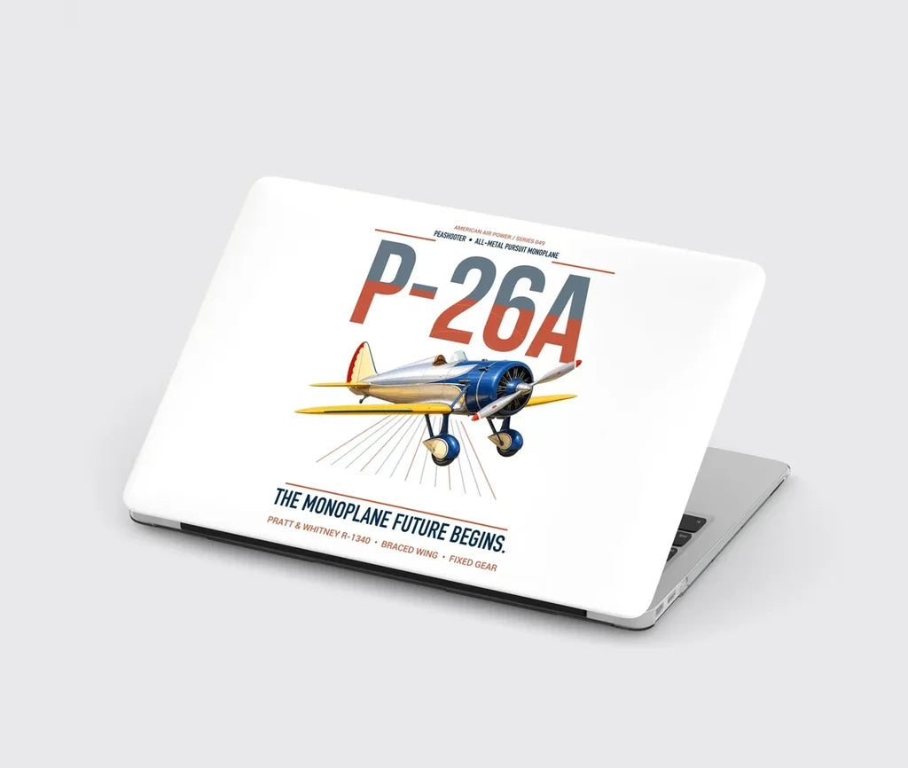 Boeing P-26A Peashooter design on white MacBook case