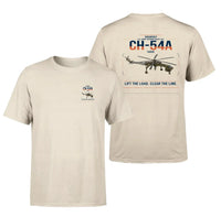 Thumbnail for Sikorsky CH-54A Tarhe design on beige t-shirt, double-side print