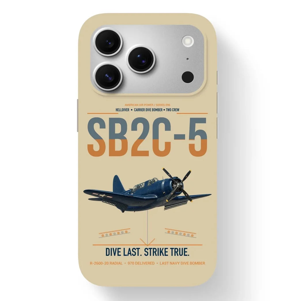 SB2C-5 Helldiver design on beige magsafe iphone case, for iPhone 17 Pro