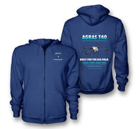 Thumbnail for DJI Agras T40 design on blue zipped hoodie