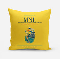 Thumbnail for Manila Ninoy Aquino International Airport (MNL) design on yellow pillow
