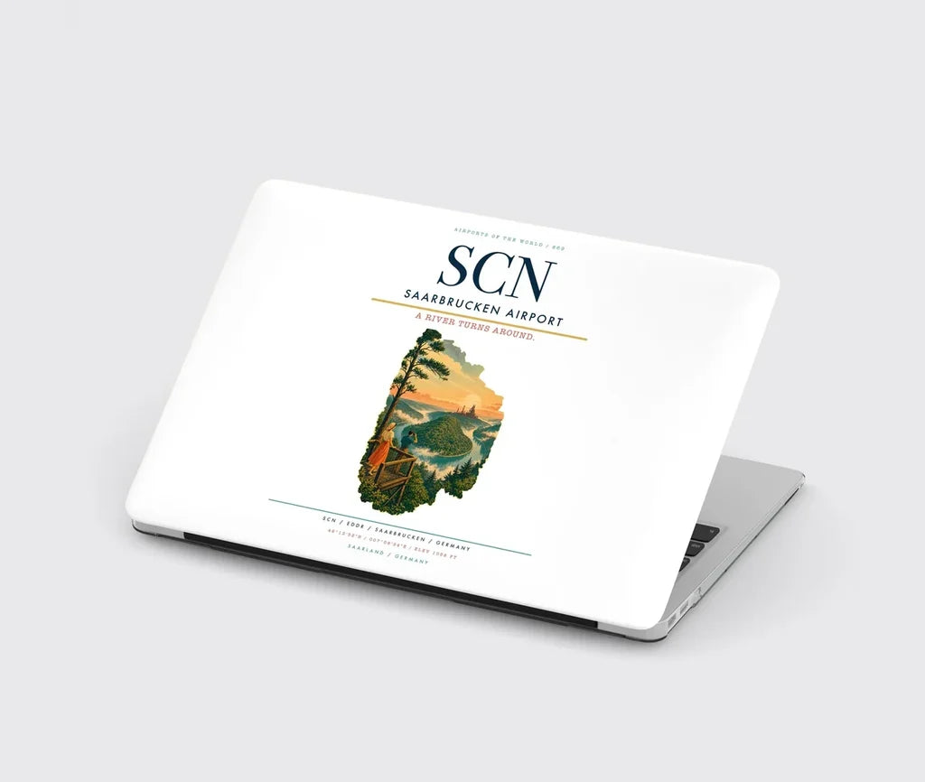 Saarbrucken Airport (SCN) design on white MacBook case