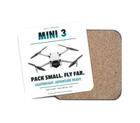 Thumbnail for DJI Mini 3 design on white 1 piece coaster