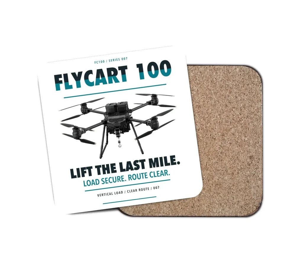 DJI FlyCart 100 design on white 1 piece coaster
