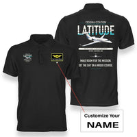 Thumbnail for Cessna Citation Latitude design on black+name double-side polo t-shirt, double-side print