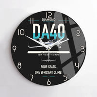 Thumbnail for Diamond DA40 design on black no frame wall clock