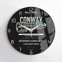 Thumbnail for CONWAY design on black no frame wall clock