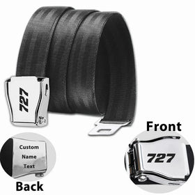 Boeing 727 Flat Text Fashion Airplane Seat Belts