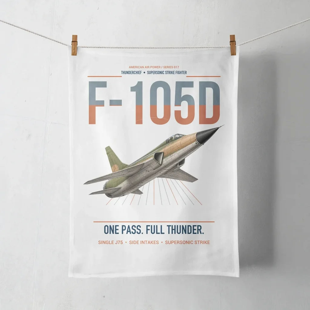 F-105D Thunderchief design on white towel