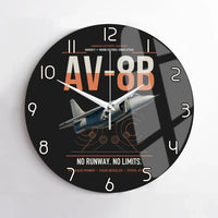 Thumbnail for AV-8B Harrier II design on black no frame wall clock
