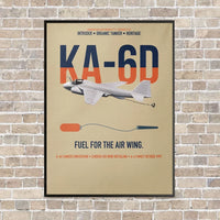 Thumbnail for KA-6D Intruder vertical canvas print - framed - beige background