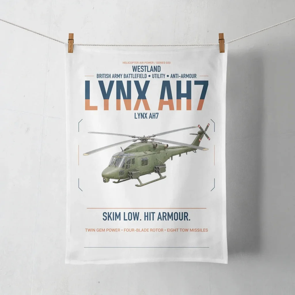 Westland Lynx AH7 design on white towel