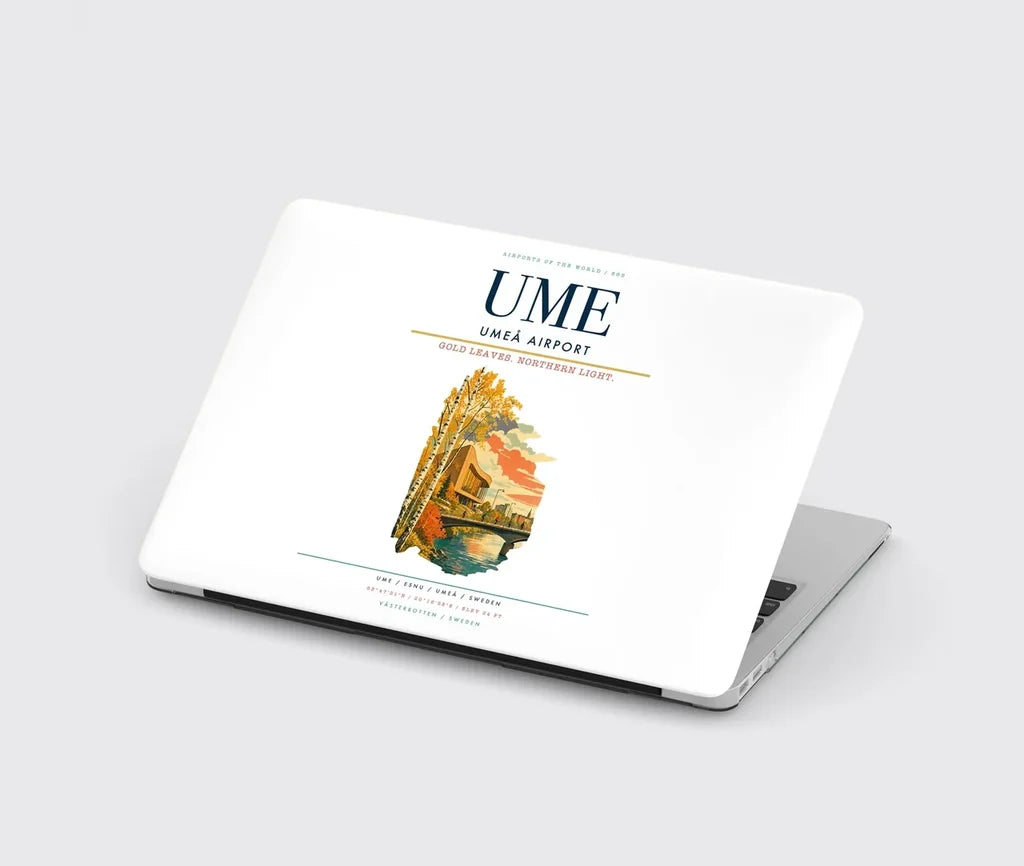 Umeå Airport (UME) design on white MacBook case