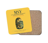 Thumbnail for Louis Armstrong New Orleans International Airport (MSY) design on yellow 1 piece coaster