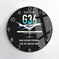Thumbnail for Beechcraft Bonanza G36 design on black no frame wall clock