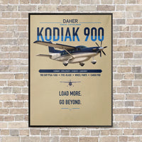 Thumbnail for Daher Kodiak 900 vertical canvas print - framed - beige background