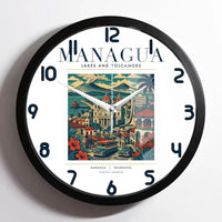 Thumbnail for MANAGUA - Poster - Wall Clock Framed - White