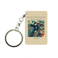 Thumbnail for VINTAGE G4321 - The First Passenger Ticket - Designed Key Chain design on beige