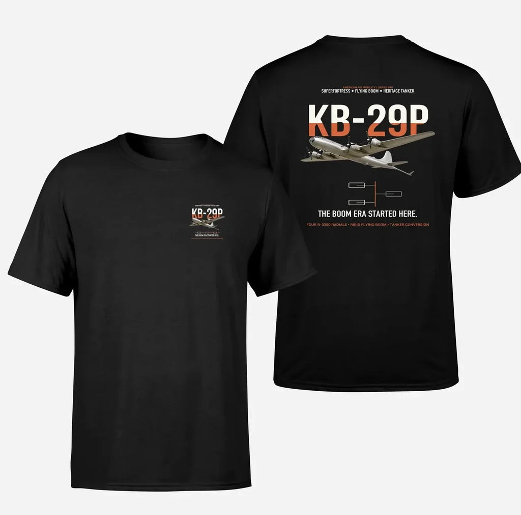 KB-29P SUPERFORTRESS design on black double-side t-shirt, double-side print