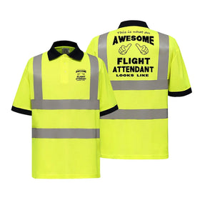 Flight Attendant Reflective Polo T-Shirts