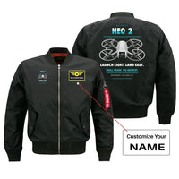 Thumbnail for DJI Neo 2 design on black bomber with custom name badge