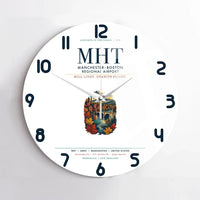 Thumbnail for Manchester–Boston Regional Airport (MHT) design on white no frame wall clock