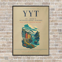 Thumbnail for St. John's International Airport YYT vertical canvas print - framed - beige background