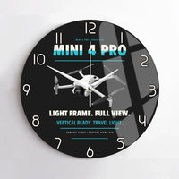 Thumbnail for DJI Mini 4 Pro design on black no frame wall clock