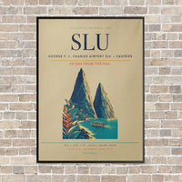 Thumbnail for George F. L. Charles Airport SLU — Castries vertical canvas print - framed - beige background