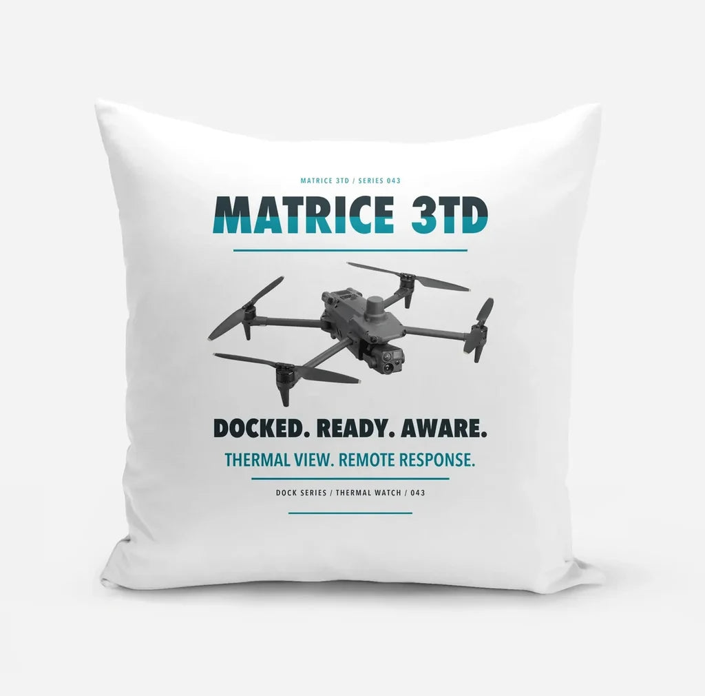 DJI Matrice 3TD design on white pillow