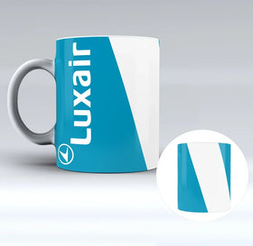 Luxair Designed Ceramic White Mugs