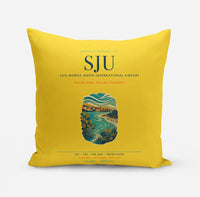 Thumbnail for Luis Muñoz Marín International Airport San Juan (SJU) design on yellow pillow