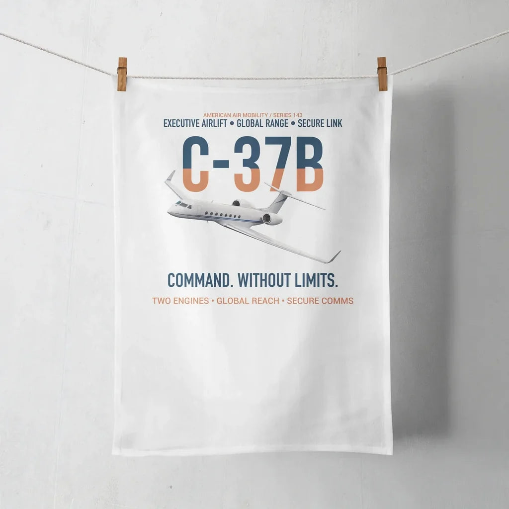 C-37B Global Command Link design on white towel