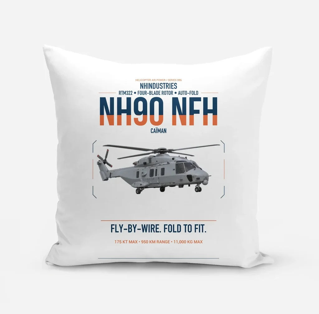 NHIndustries NH90 NFH Caïman design on white pillow