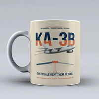 Thumbnail for KA-3B Skywarrior design on beige ceramic mug, double-side print