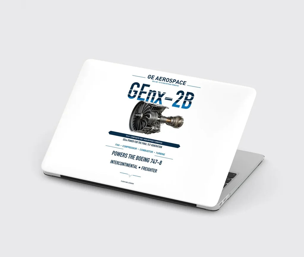 GEnx-2B design on white MacBook case