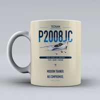 Thumbnail for Tecnam P2008JC NG design on beige ceramic mug, double-side print