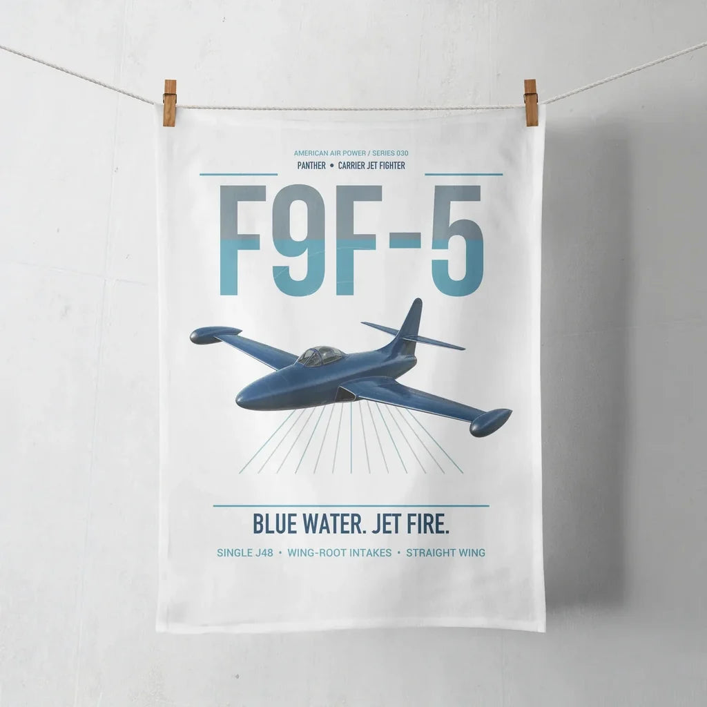 F9F-5 Panther design on white towel