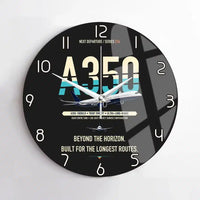 Thumbnail for Airbus A350-1000ULR design on black no frame wall clock