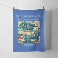 Thumbnail for VINTAGE G4439 - The Porthole Pen Pals - Designed Towels design on blue