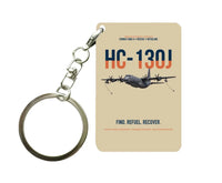 Thumbnail for HC-130J COMBAT KING II design on beige designed key chain, double-side print