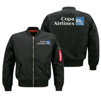 Thumbnail for Copa Airlines aviation design embroidered on black bomber jacket