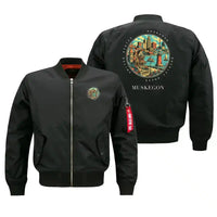 Thumbnail for MUSKEGON - Badge - Bomber Jacket - Black